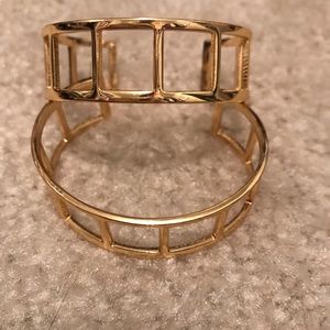 Bauble Bar  Gold Ladder Cuff Bracelets— Set of 2